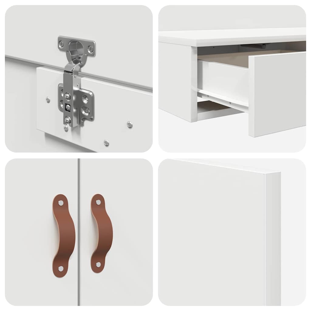 Storage Bed Frame with Drawer White 200 cm Engineered Wood