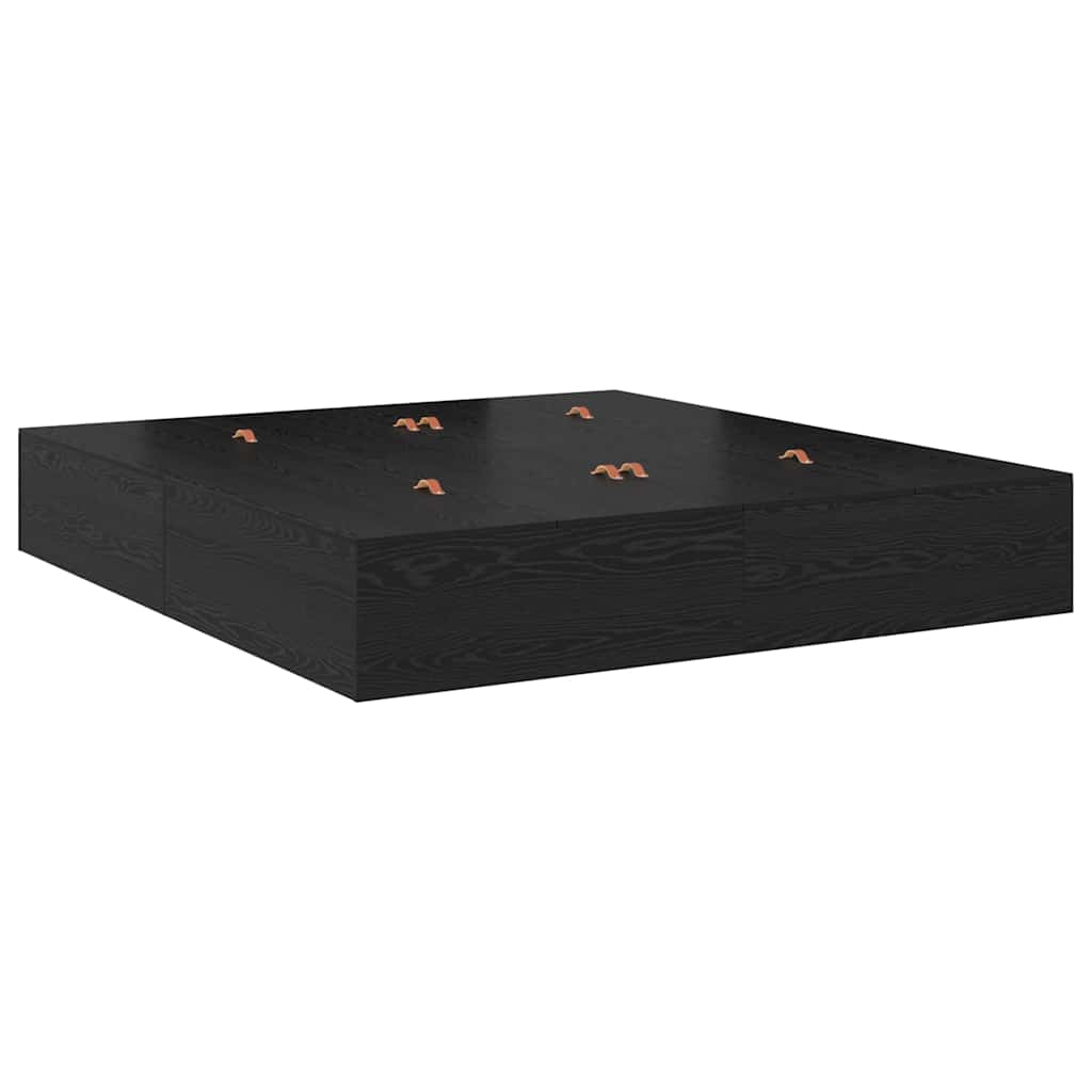 Storage Bed Frame with Drawer Black Oak 200 cm Engineered Wood