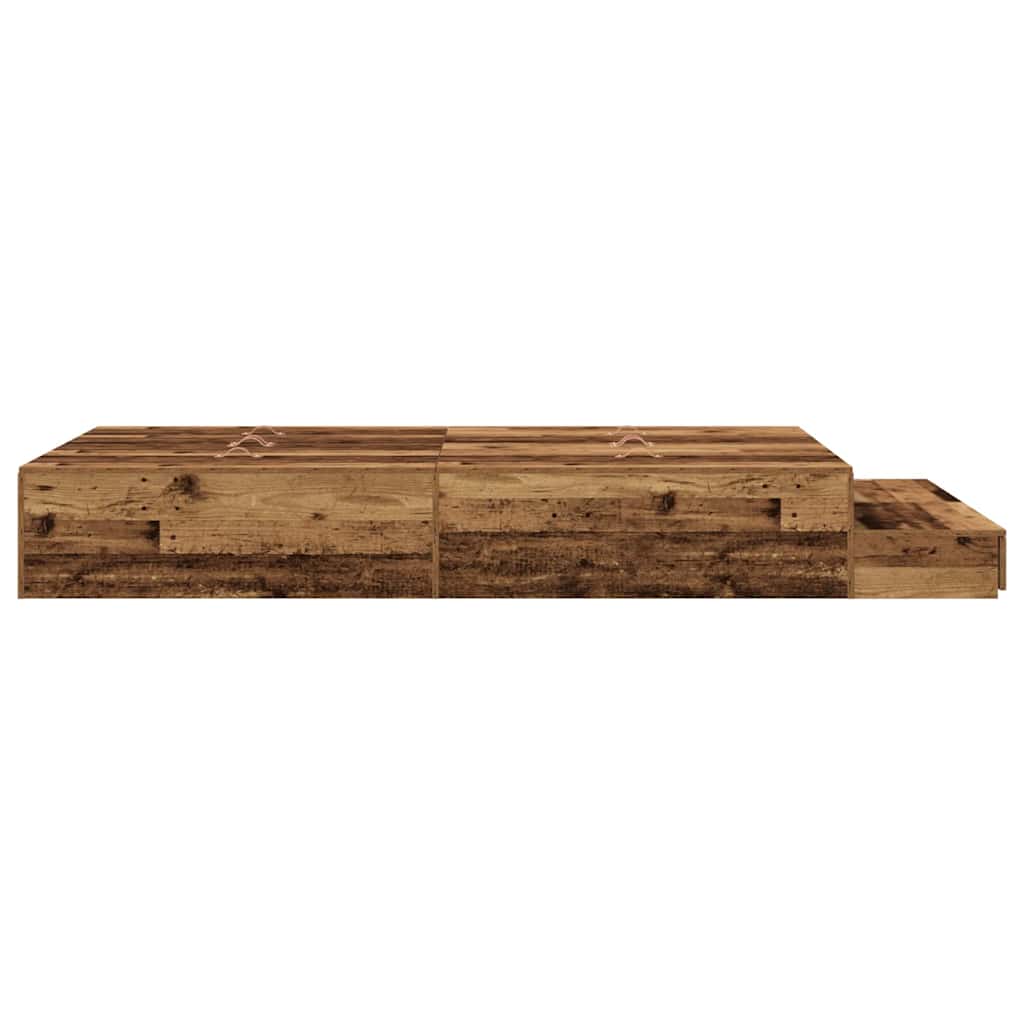 Storage Bed Frame with Drawer Old Wood 120 cm Engineered Wood