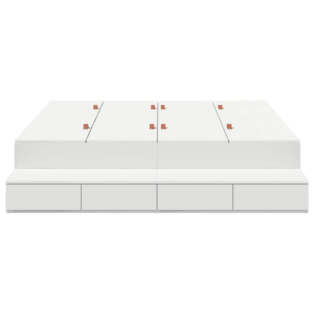 Storage Bed Frame with Drawer White 150 cm Engineered Wood
