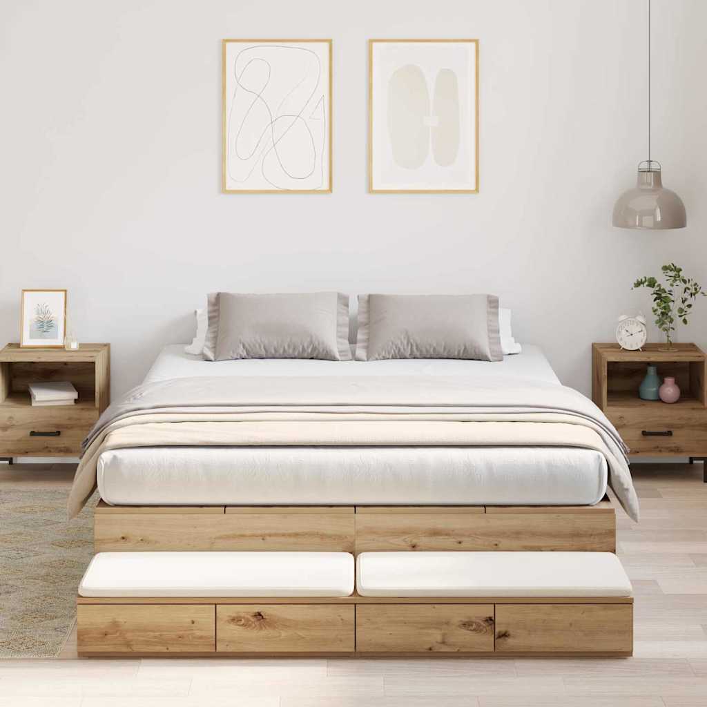 Storage Bed Frame Artisan Oak 150 cm Engineered Wood
