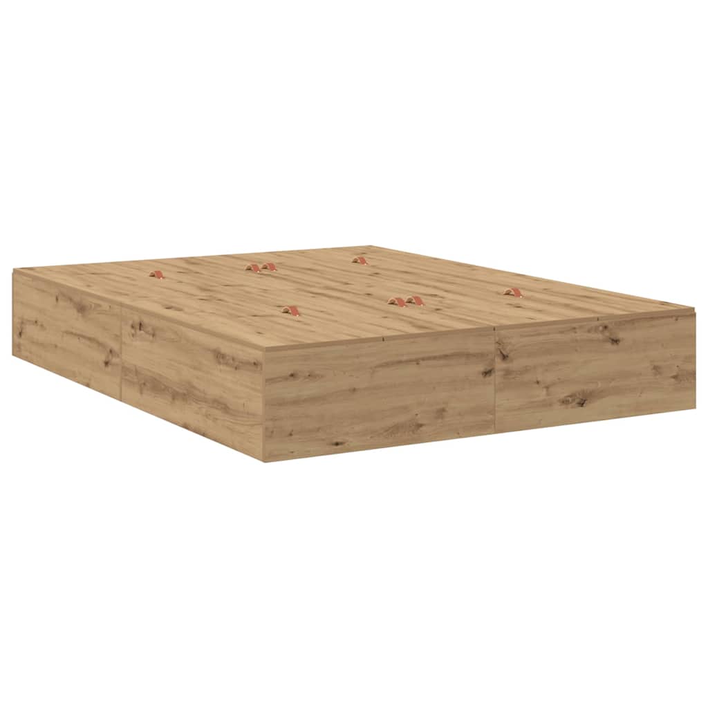 Storage Bed Frame Artisan Oak 150 cm Engineered Wood