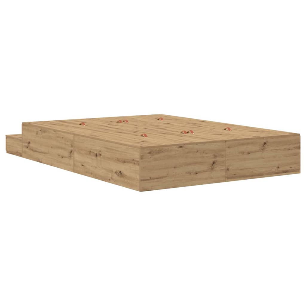 Storage Bed Frame Artisan Oak 150 cm Engineered Wood