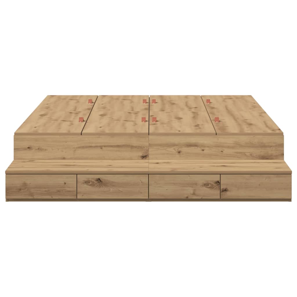 Storage Bed Frame Artisan Oak 150 cm Engineered Wood