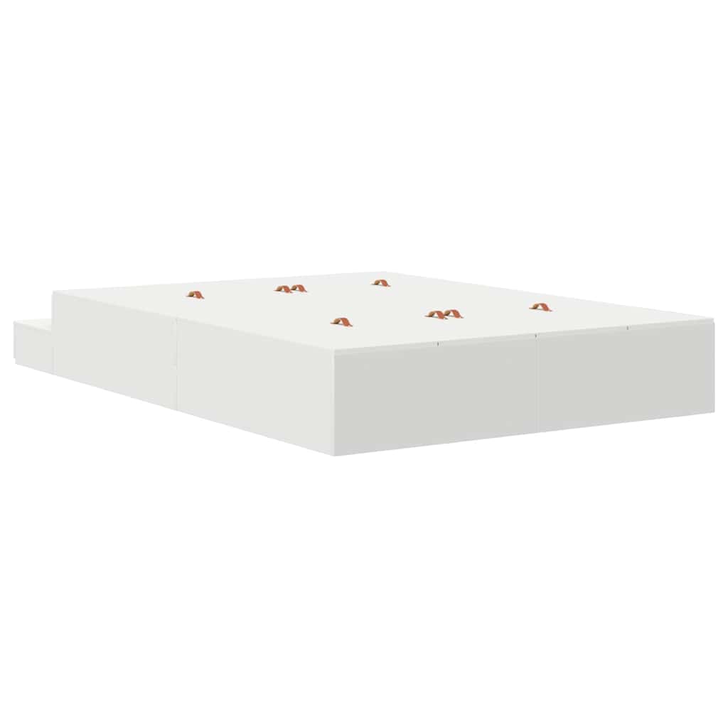 Storage Bed Frame with Drawer White 160 cm Engineered Wood