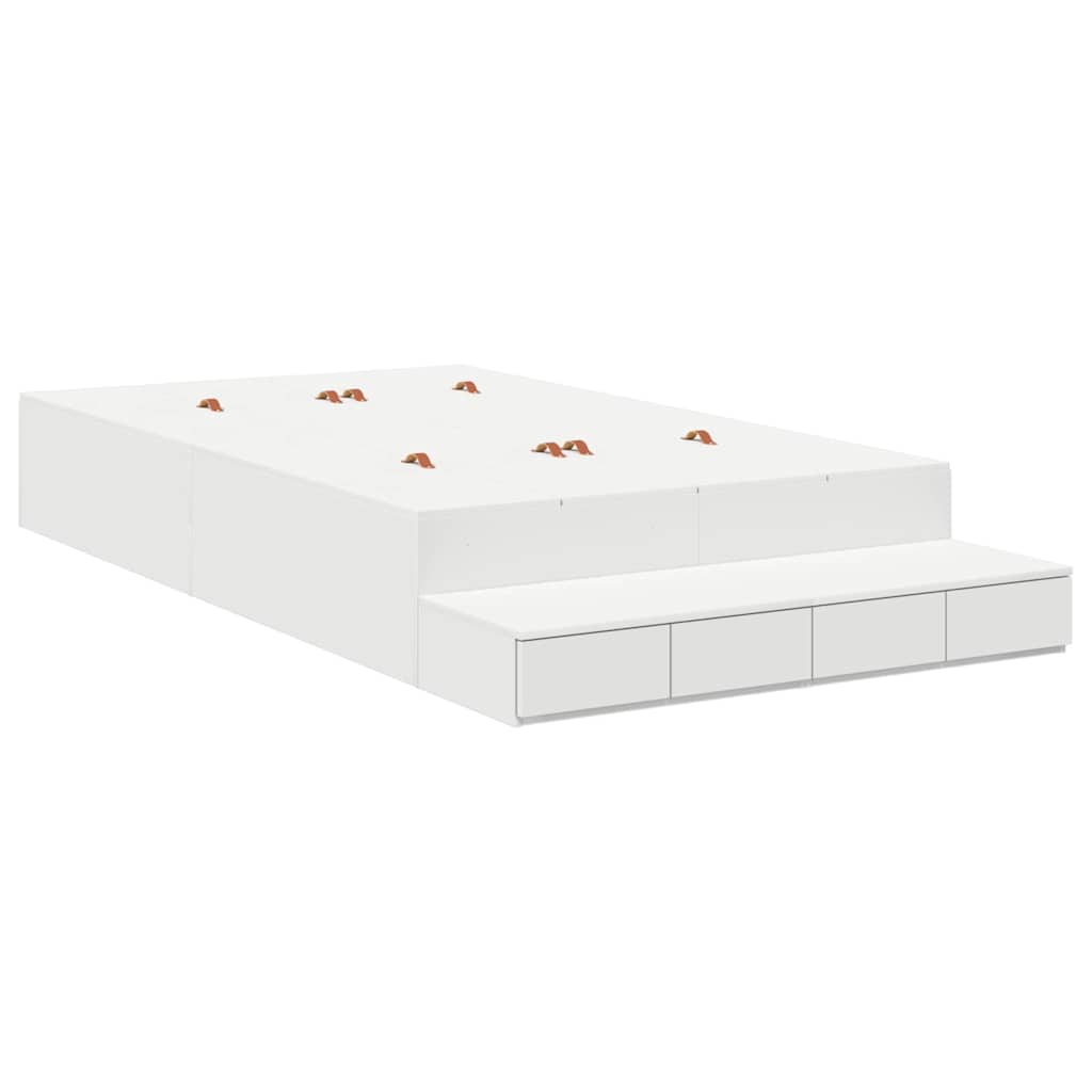 Storage Bed Frame with Drawer White 120 cm Engineered Wood