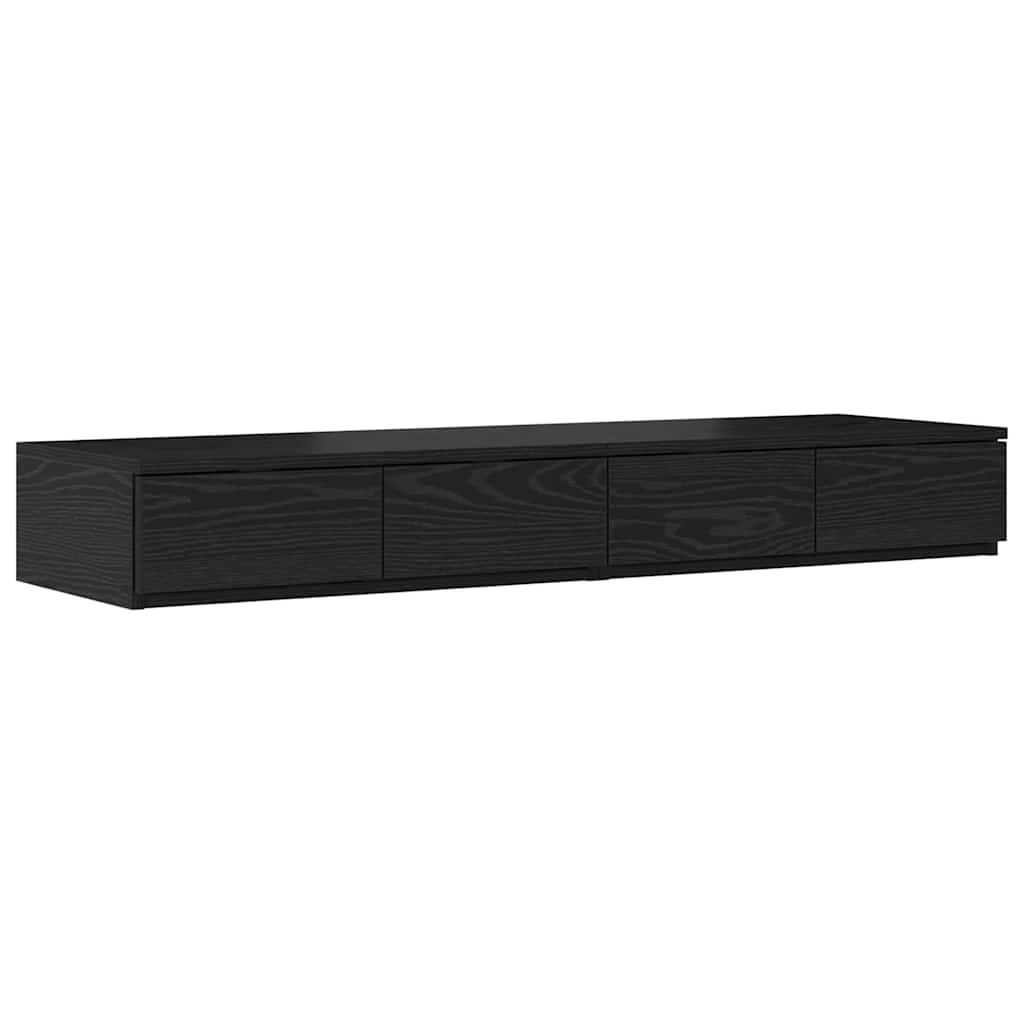 Storage Bed Frame with Drawer Black Oak 120 cm Engineered Wood