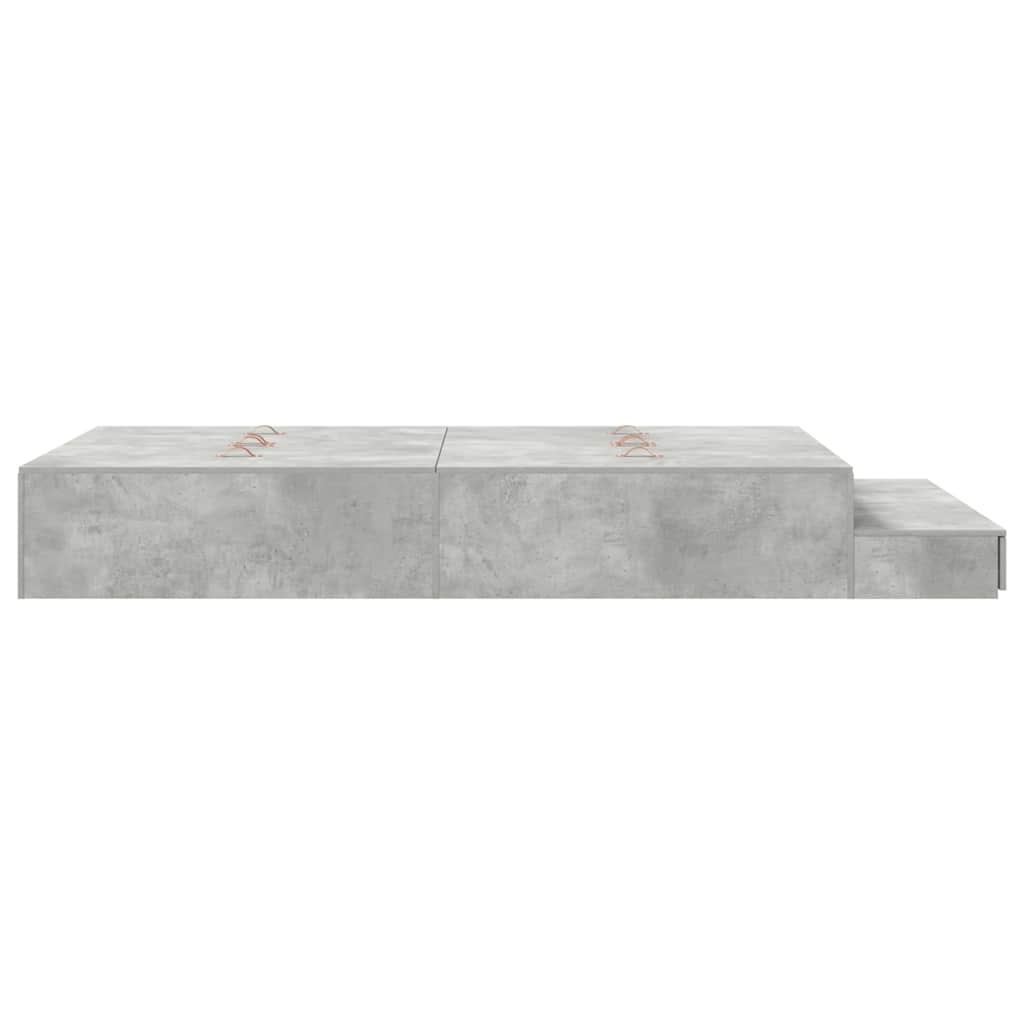 Storage Bed Frame Concrete Grey 120 cm Engineered Wood