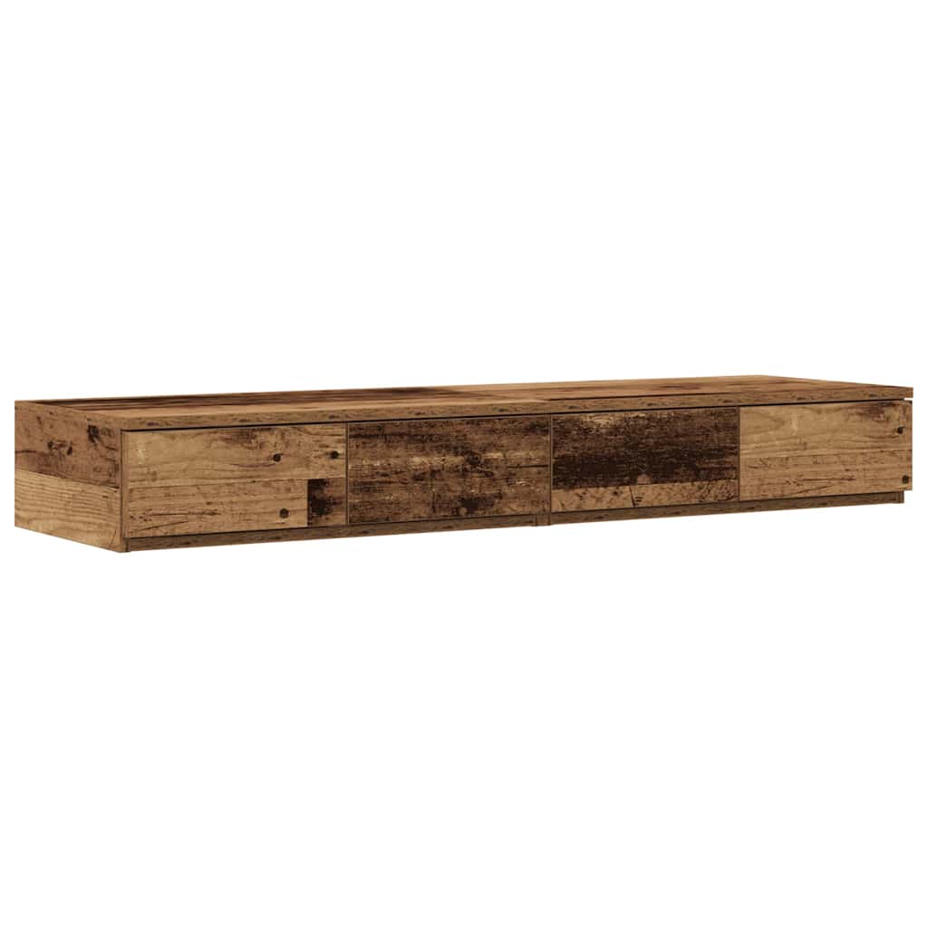 Storage Bed Frame with Drawer Old Wood 120 cm Engineered Wood