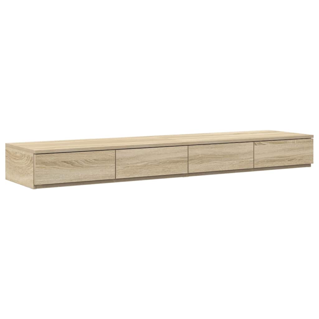 Storage Bed Frame with Drawer Sonoma Oak 140 cm Engineered Wood