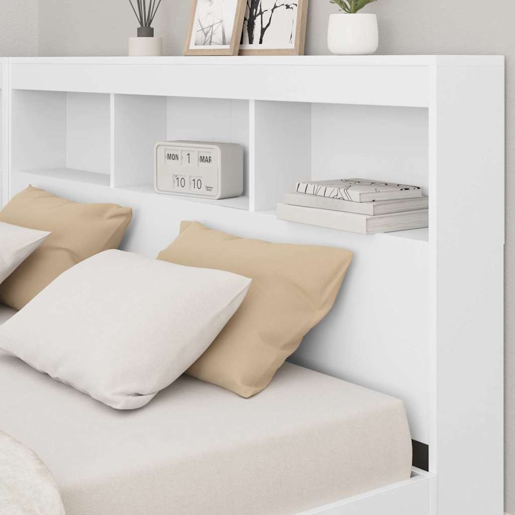 Bookcase Bed with Headboard White 150 x 200 cm Engineered wood