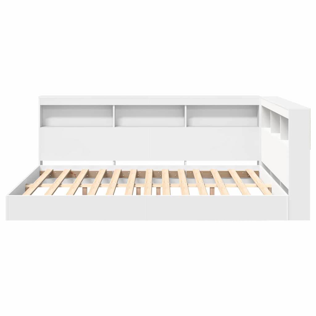 Bookcase Bed with Headboard White 150 x 200 cm Engineered wood