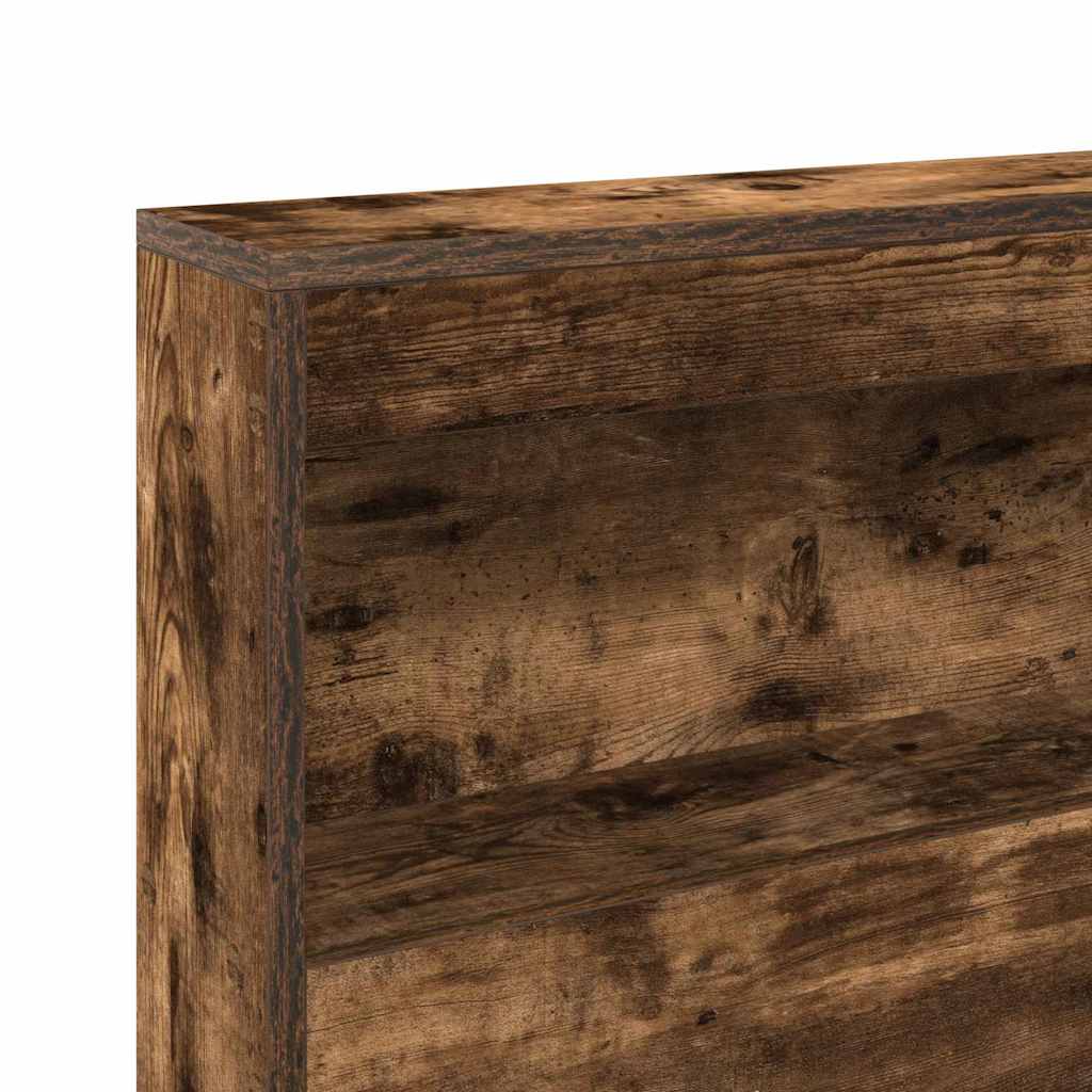 Bookcase Bed Smoked oak 180 x 200 cm Engineered wood