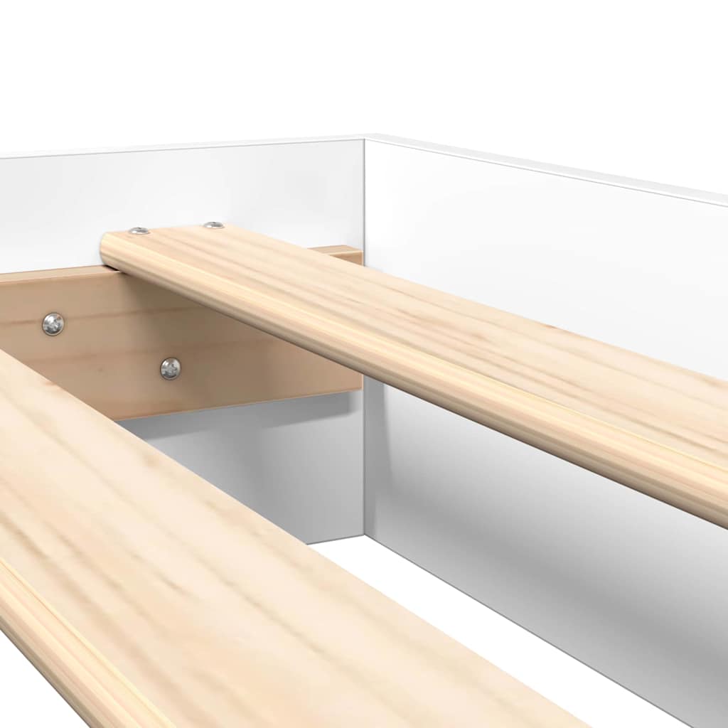 Bookcase Bed with Headboard White 90 x 190 cm Engineered wood