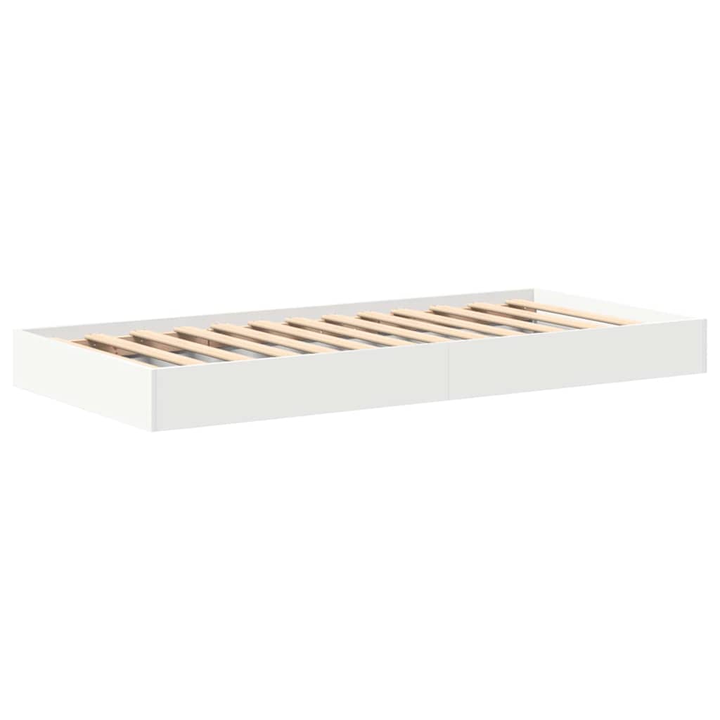 Bookcase Bed with Headboard White 90 x 190 cm Engineered wood