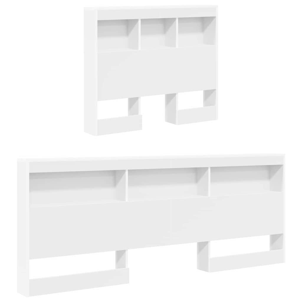 Bookcase Bed with Headboard White 90 x 190 cm Engineered wood