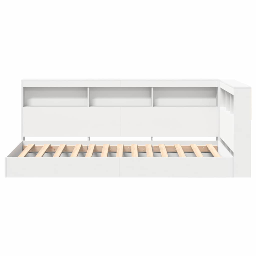 Bookcase Bed with Headboard White 90 x 190 cm Engineered wood