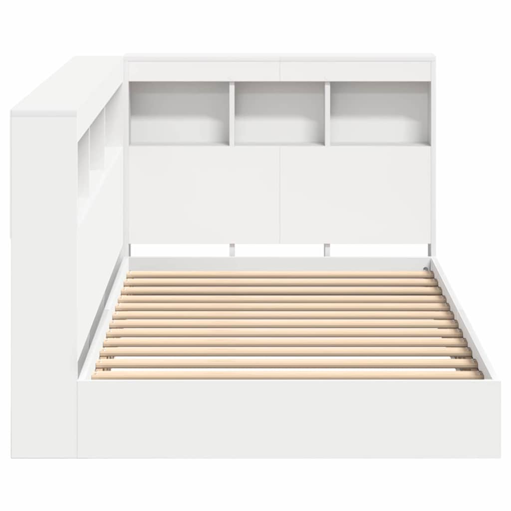 Bookcase Bed with Headboard White 90 x 190 cm Engineered wood