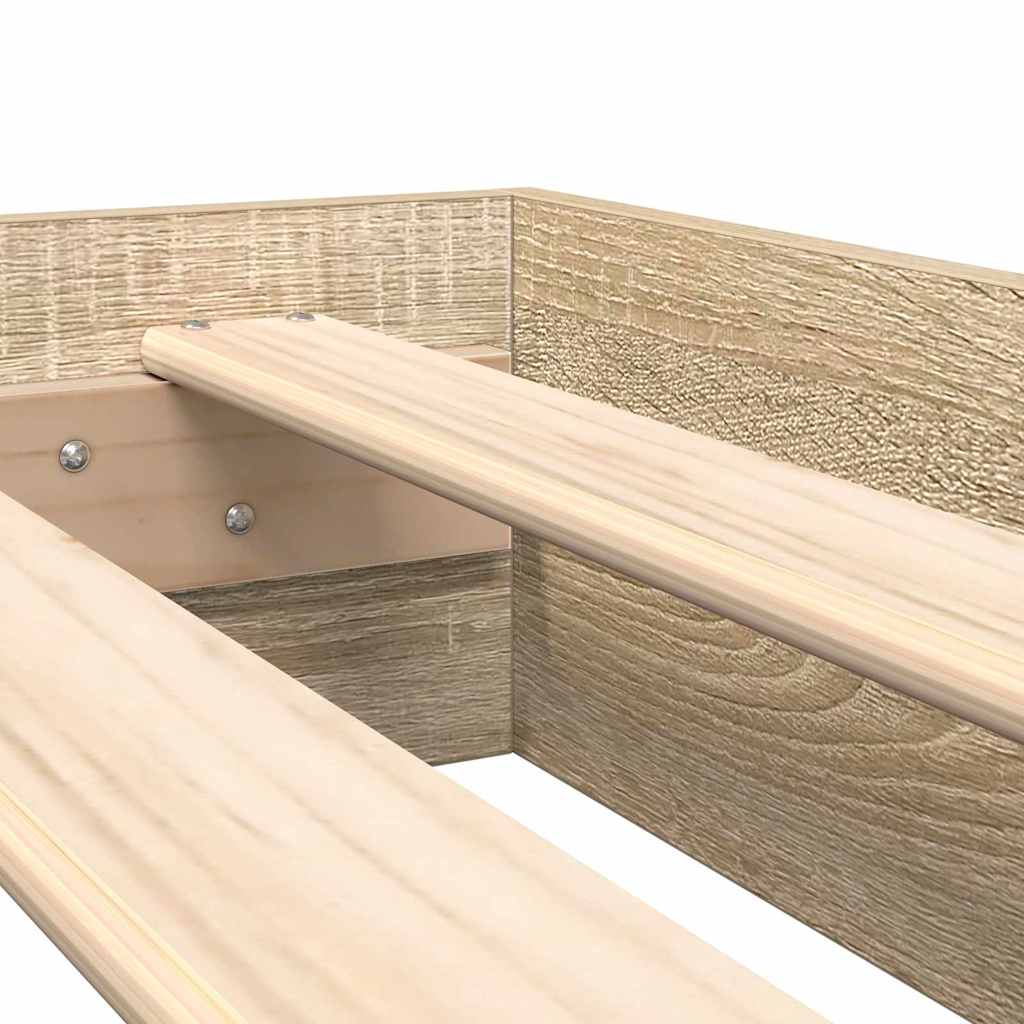 Bookcase Bed Sonoma Oak 75 x 190 cm Engineered wood