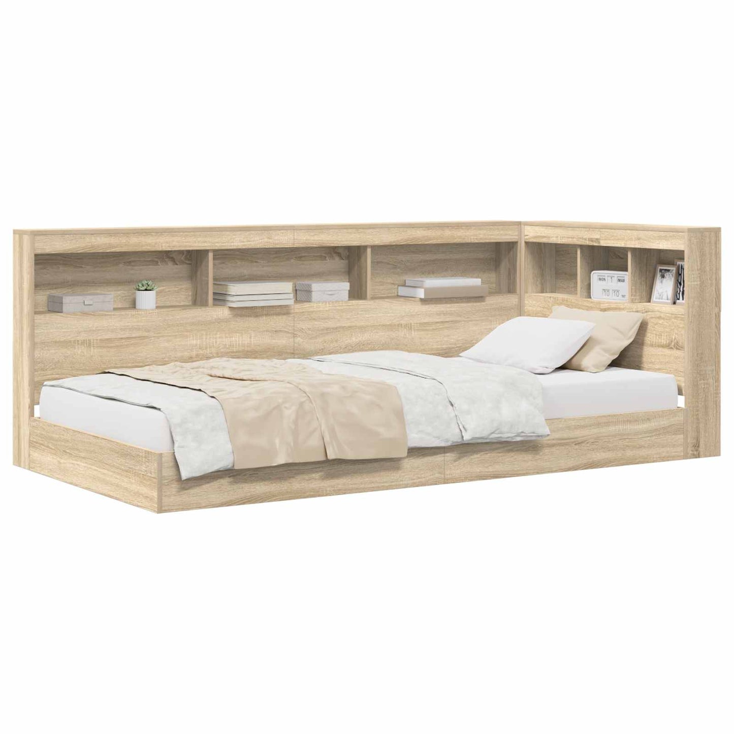 Bookcase Bed Sonoma Oak 75 x 190 cm Engineered wood