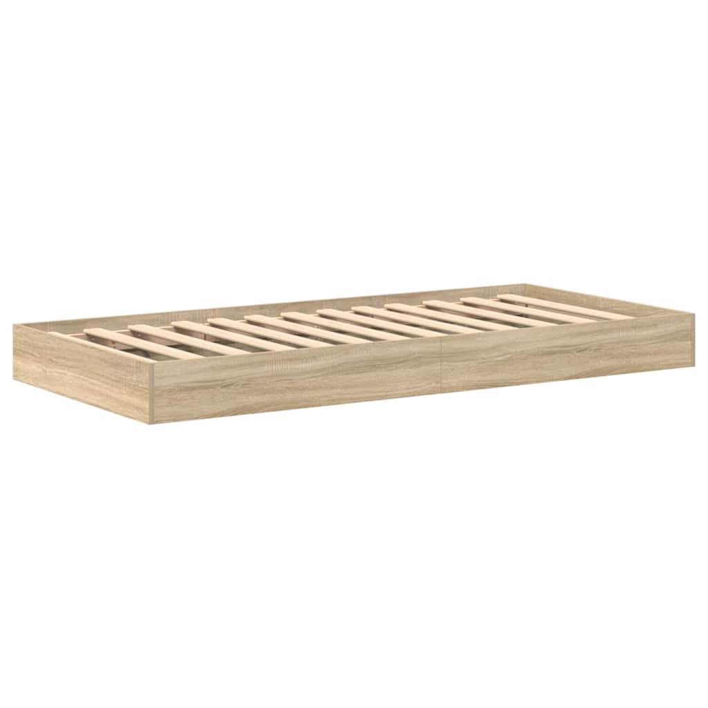 Bookcase Bed Sonoma Oak 75 x 190 cm Engineered wood