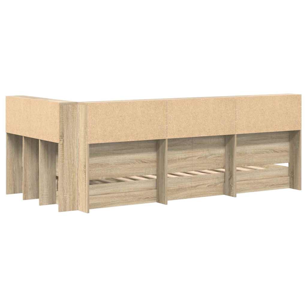 Bookcase Bed Sonoma Oak 75 x 190 cm Engineered wood