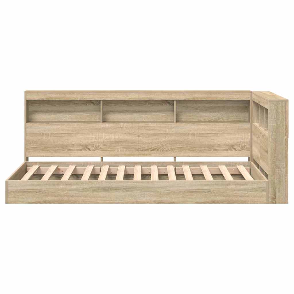 Bookcase Bed Sonoma Oak 75 x 190 cm Engineered wood