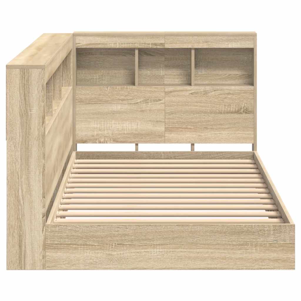 Bookcase Bed Sonoma Oak 75 x 190 cm Engineered wood