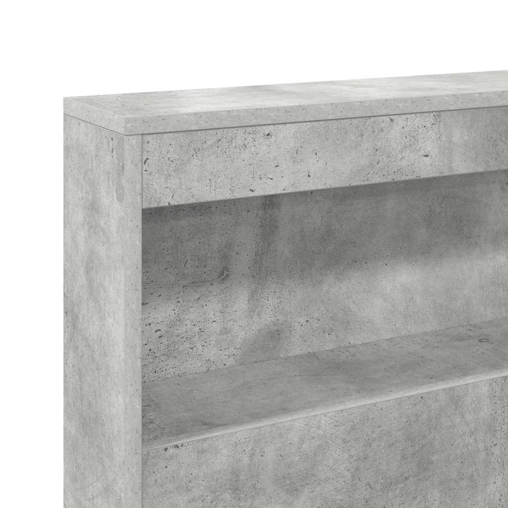 Bookcase Bed Concrete Grey 75 x 190 cm Engineered wood