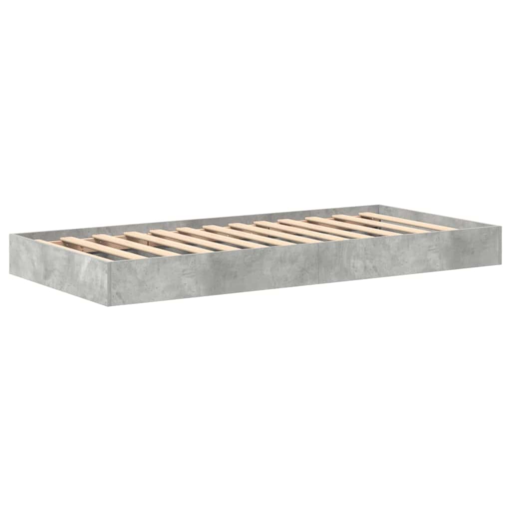 Bookcase Bed Concrete Grey 75 x 190 cm Engineered wood