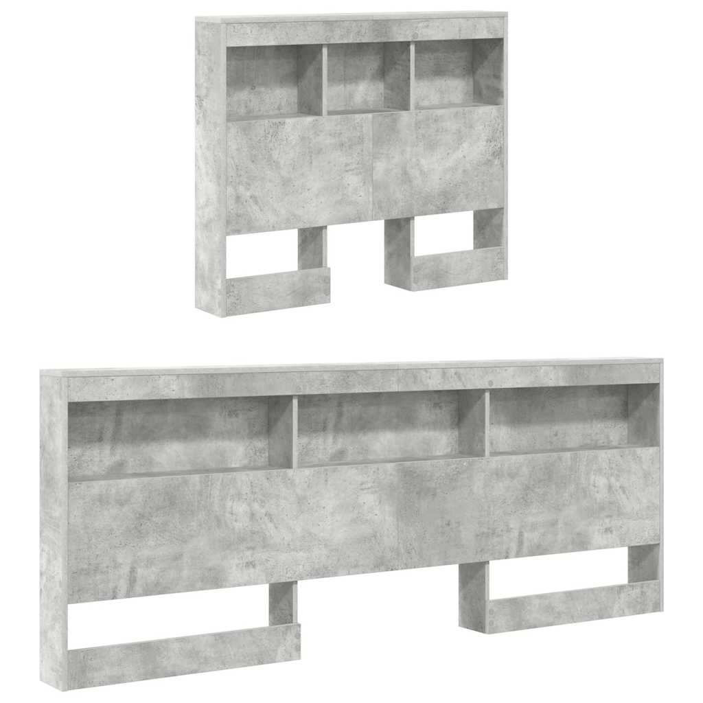 Bookcase Bed Concrete Grey 75 x 190 cm Engineered wood