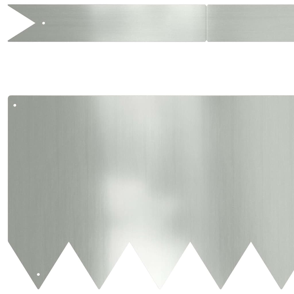 Lawn Edging 50 pcs 100 x 0.05 x 20 cm Galvanised Steel Silver