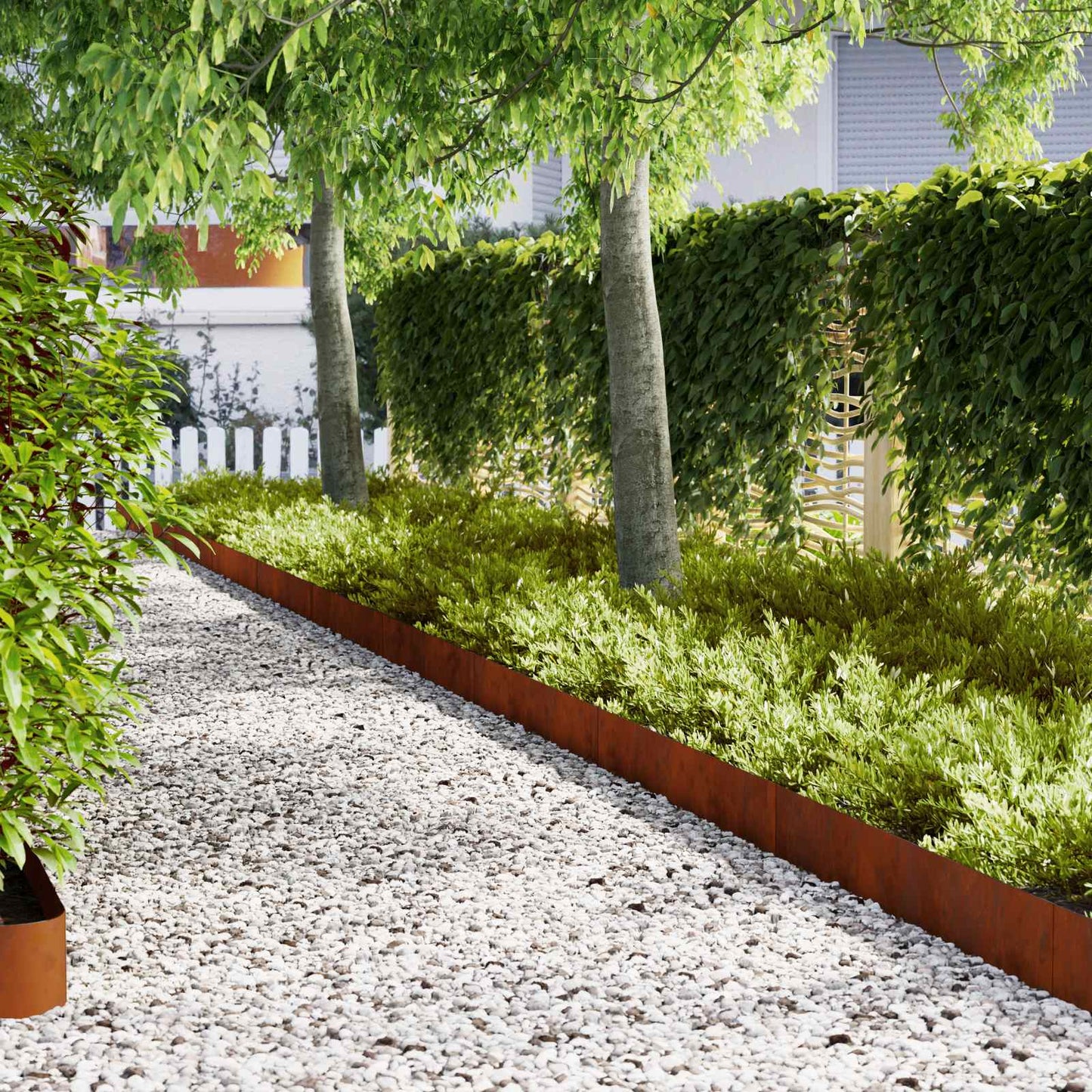Lawn Edging 50 pcs 100 x 0.05 x 20 cm Weathering Steel Rusty