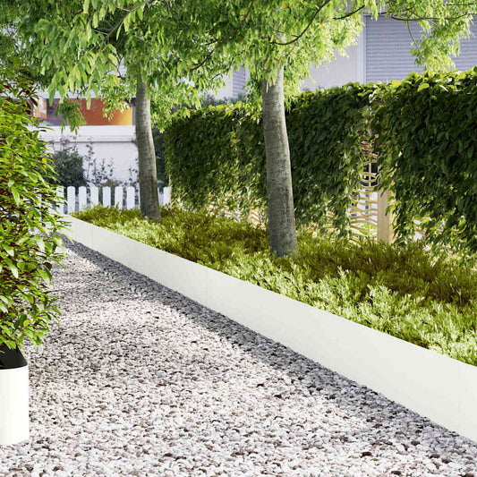 Lawn Edging 30 pcs 100 x 0.05 x 30 cm Cold Rolled Steel White