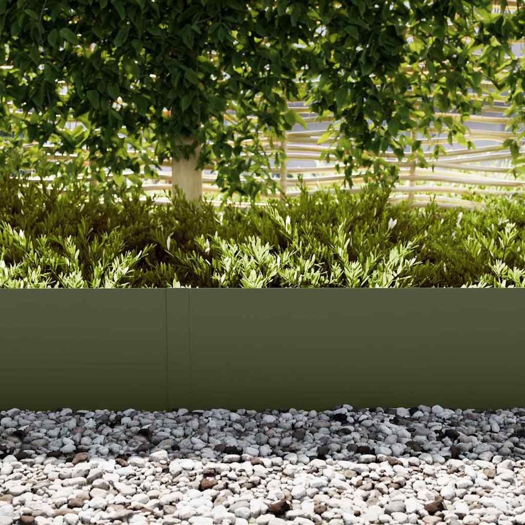 Lawn Edging 30 pcs Olive Green 100 x 0.05 x 30 cm