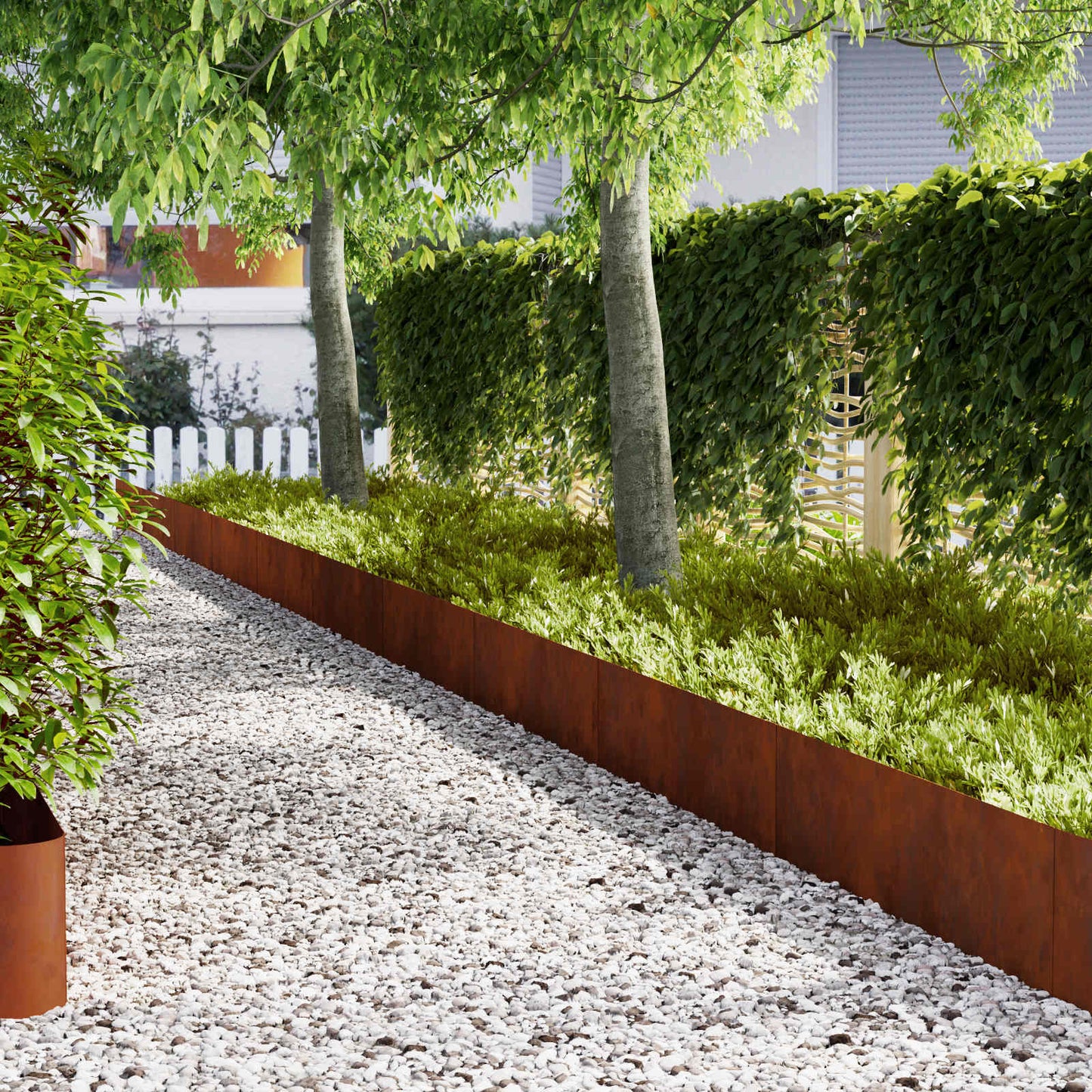 Lawn Edging 30 pcs 100 x 0.05 x 30 cm Weathering Steel Rusty