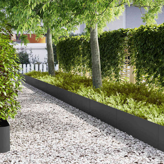 Lawn Edging 50 pcs 100 x 0.05 x 30 cm Cold Rolled Steel Black