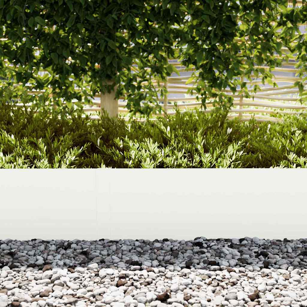 Lawn Edging 50 pcs 100 x 0.05 x 30 cm Cold Rolled Steel White