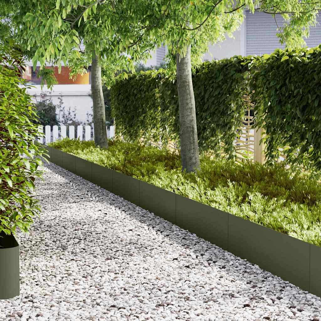 Lawn Edging 50 pcs 100 x 0.05 x 30 cm Cold Rolled Steel