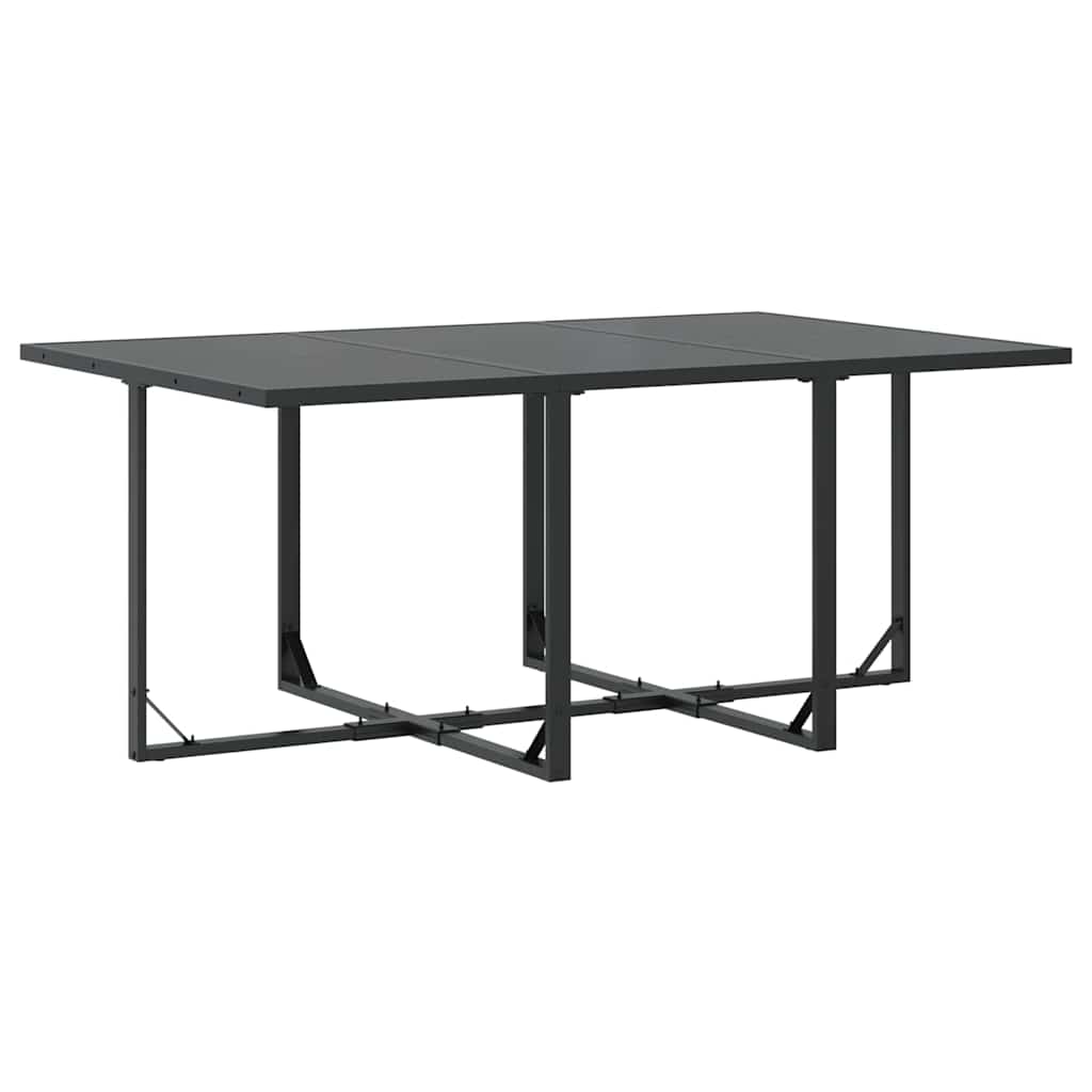 Garden Dining Set 7 pcs Black Steel
