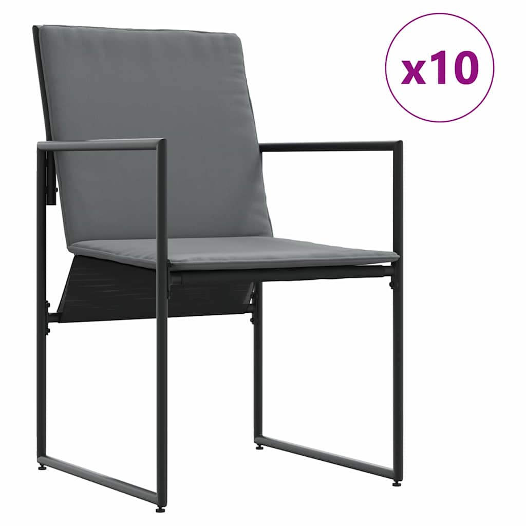 Garden Dining Set 11 pcs Black Steel