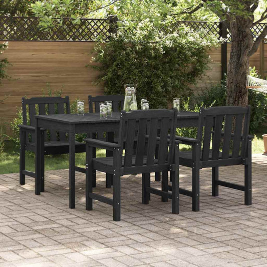 Garden Chair 4 pcs Black Polyethylene