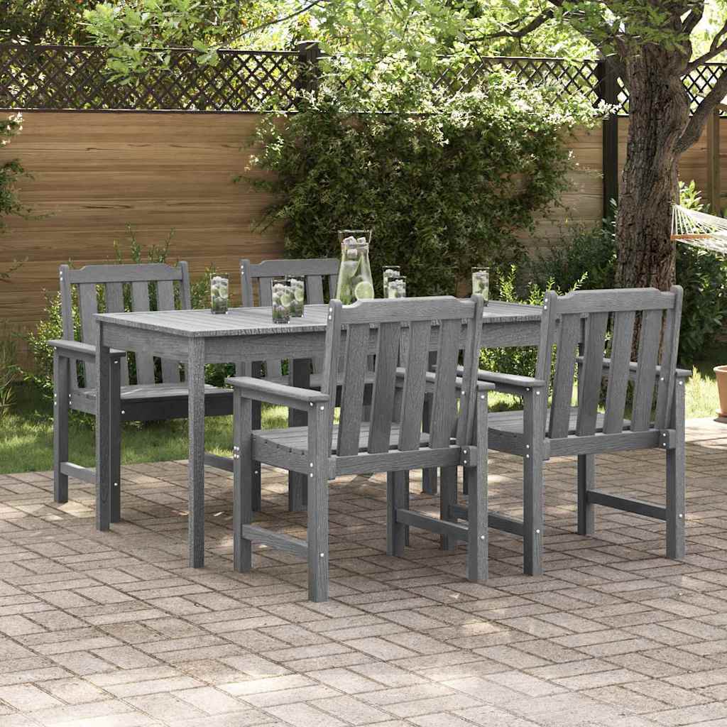 Garden Chair 4 pcs Light Grey 65.5 x 59 x 88 cm Polyethylene