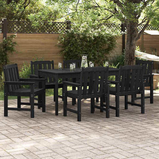 Garden Chair 6 pcs Black Polyethylene