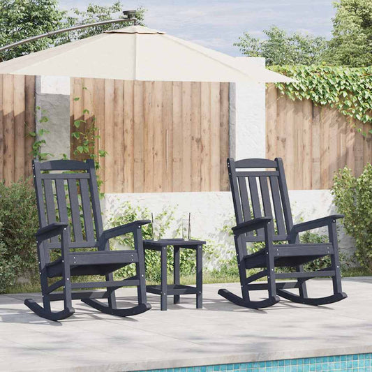Rocking Chair 2 pcs Navy Polyethylene