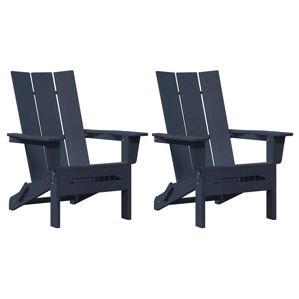 Garden Chair 2 pcs Navy 80.5 x 74.5 x 92 cm Polyethylene