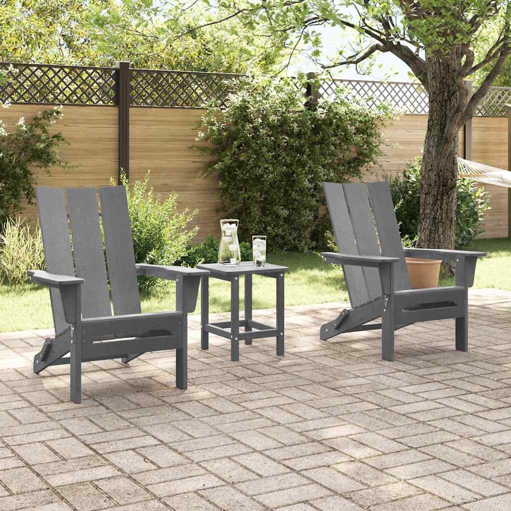 Garden Chair 2 pcs Light Grey 80.5 x 74.5 x 92 cm Polyethylene