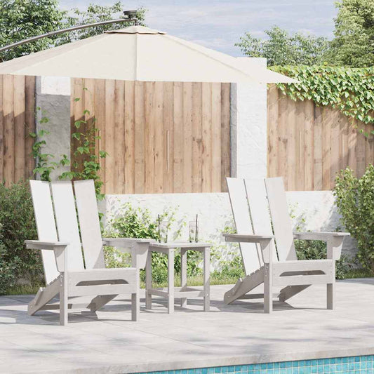 Garden Chair 3 pcs White Polyethylene