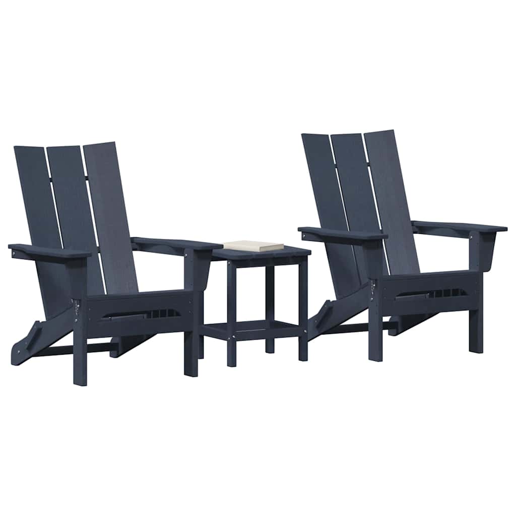 Garden Chair 3 pcs Navy 80.5 x 74.5 x 92 cm Polyethylene
