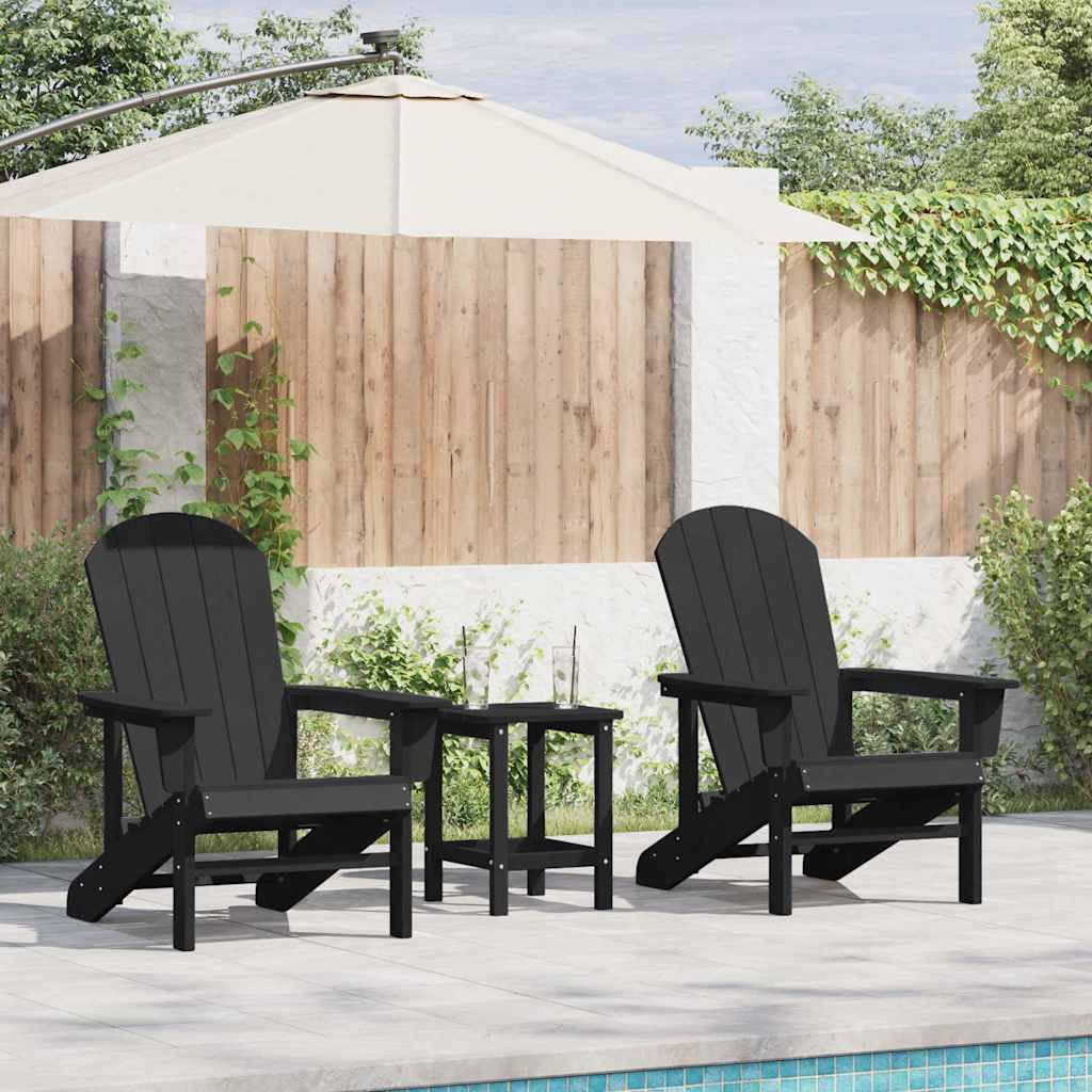 Garden Chair 2 pcs Black 82 x 74 x 92 cm Polyethylene